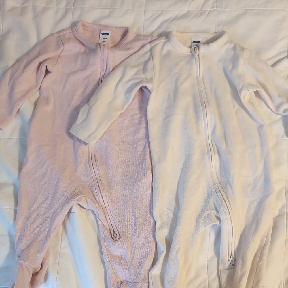 Pink and Cream Baby Onesies